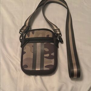 HAUTE SHORE Camouflage Belt Bag with Striped Strap